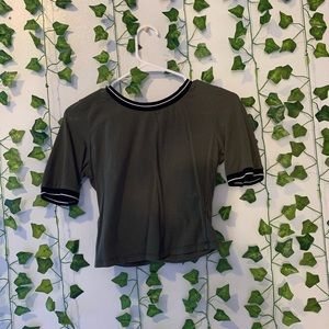 Dark green crop top.